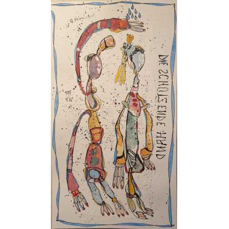 Zeichnung, DIE SCHÜTZENDE HAND