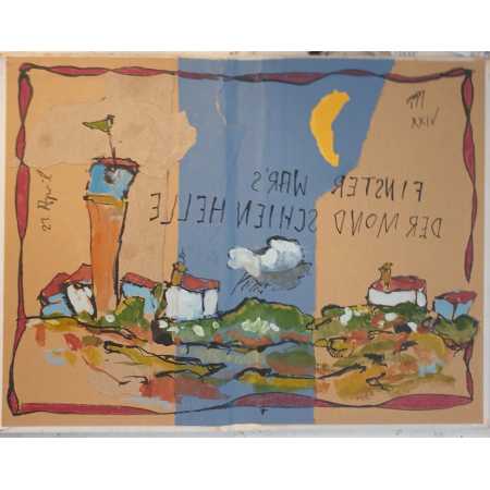 Zeichnung, FINSTER WAR'S / DER MOND SCHIEN HELLE
