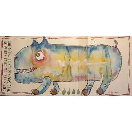 Zeichnung, IN MEINER KEHLE WOHNT EIN TIER.....