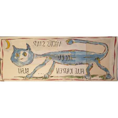 Morgenzeichnung - NACHTS SIND ALLE KATZEN  BLAU