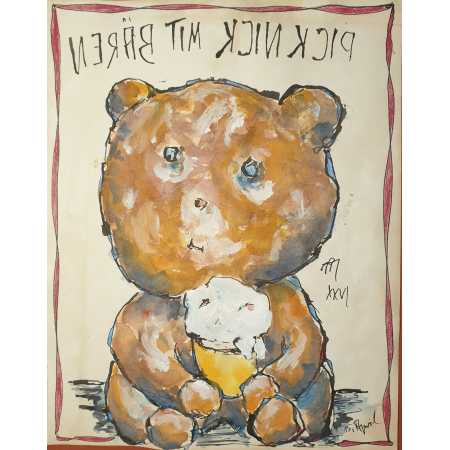 Zeichnung, PICKNICK MIT B&Auml;REN