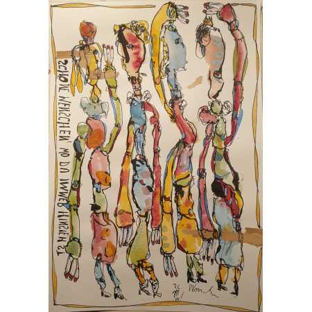 Zeichnung, SCHÖNE MENSCHEN,  WO DU IMMER HINSIEHST